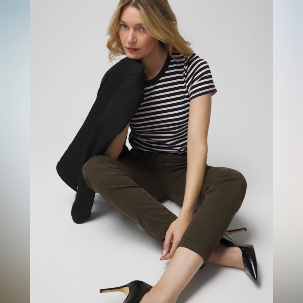 White House Black Market Women's The Straight Crop Cargo Pants Olive Green 8
